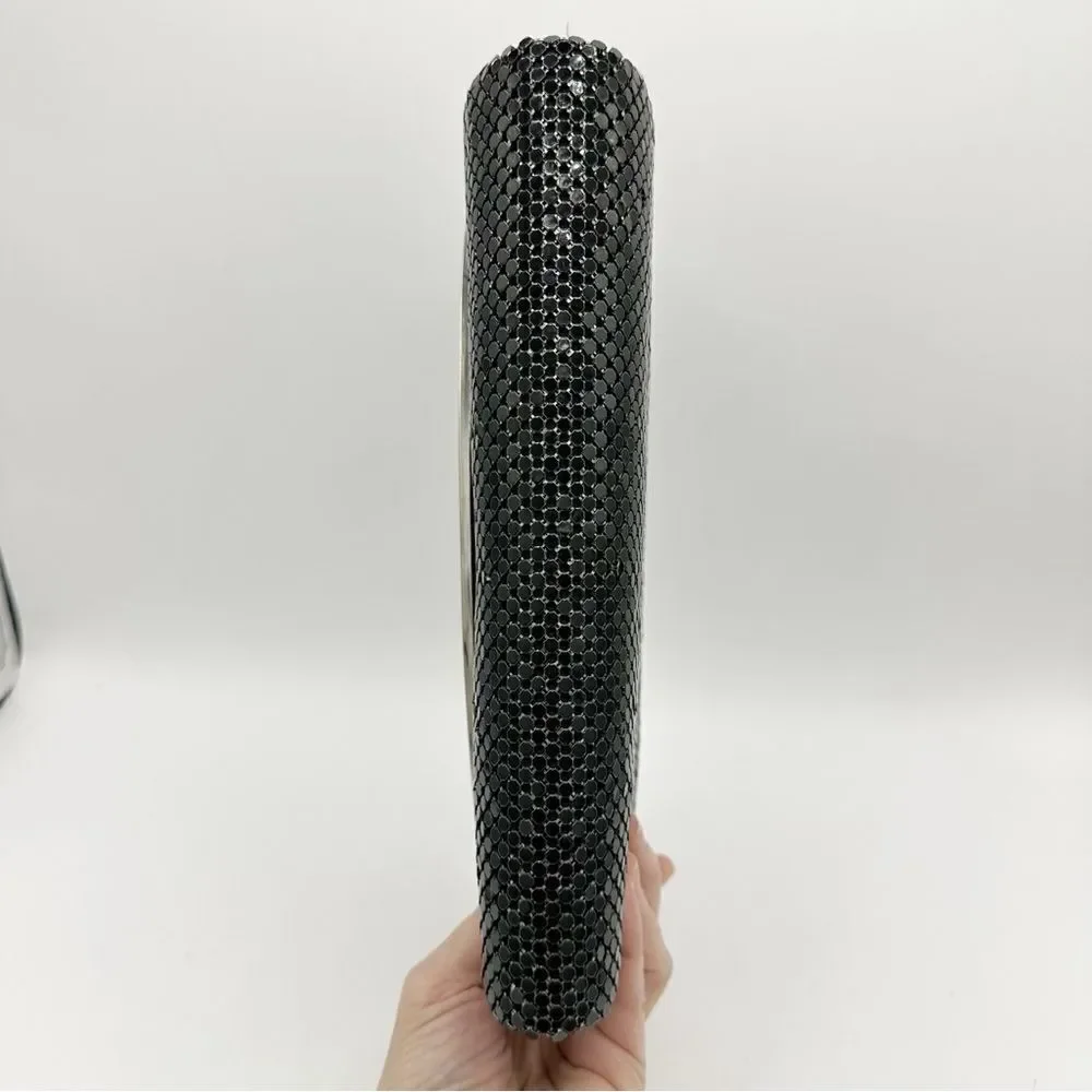 Marlo Vintage 80’s/90”s Black Mesh Clutch Evening Bag w/Convertable Chain‎